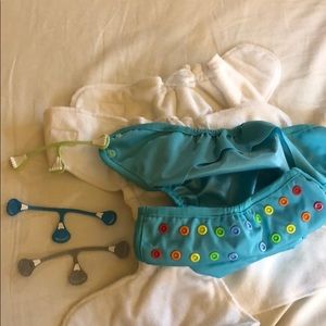 Organic Cotton Fitted Cloth Diapers w cover- NWOT